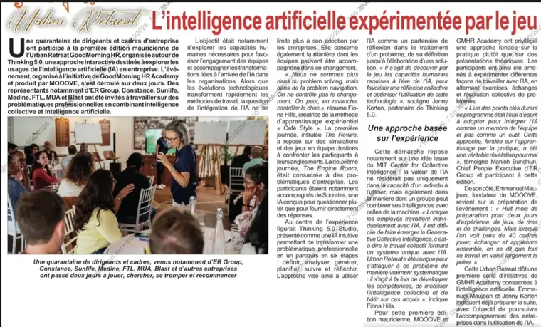 Coupure de presse : Urban Retreat : l'intelligence artificielle expérimentée par le jeu