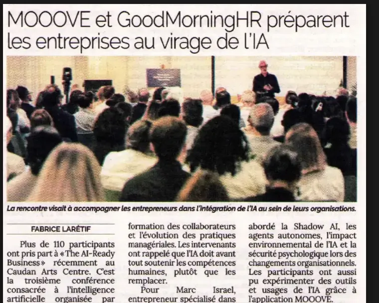 Coupure de presse : MOOOVE et GoodMorningHR préparent les entreprises au virage de l'IA